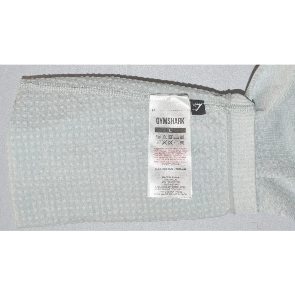 A2 NWOT GYMSHARK Flex Seamless 2 Lt Grey Marl Hi Waist Compression Leggings Sz L